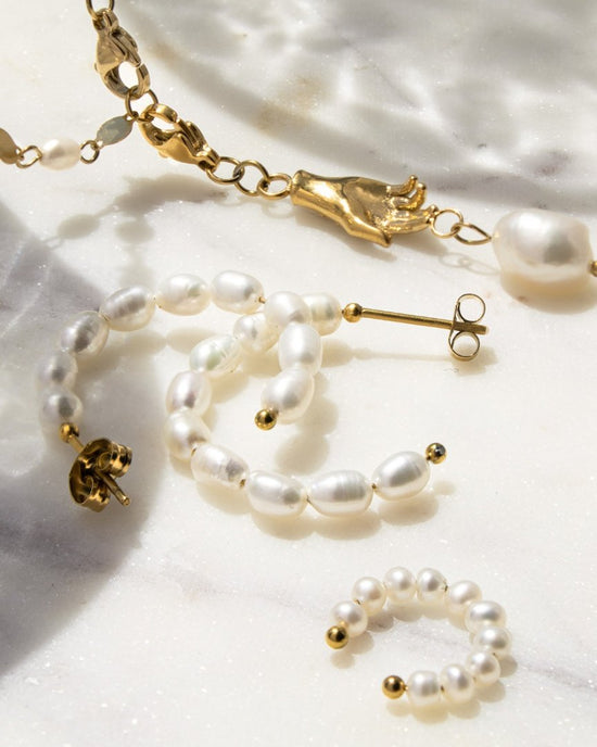 Pippo Pearl Ear Cuff Silber