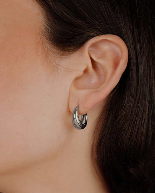 Gilded Curve Hoops Silber