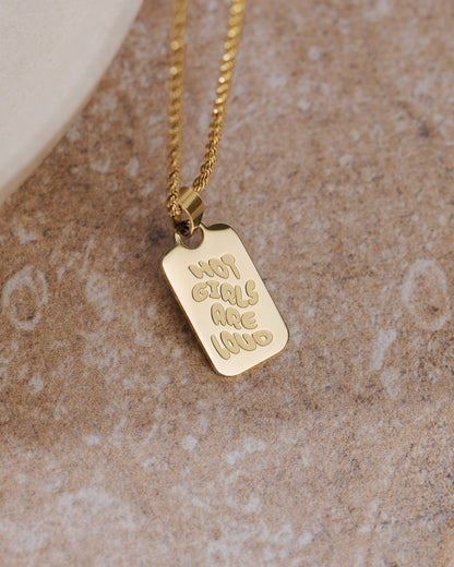 Hot girls are loud Necklace Silber