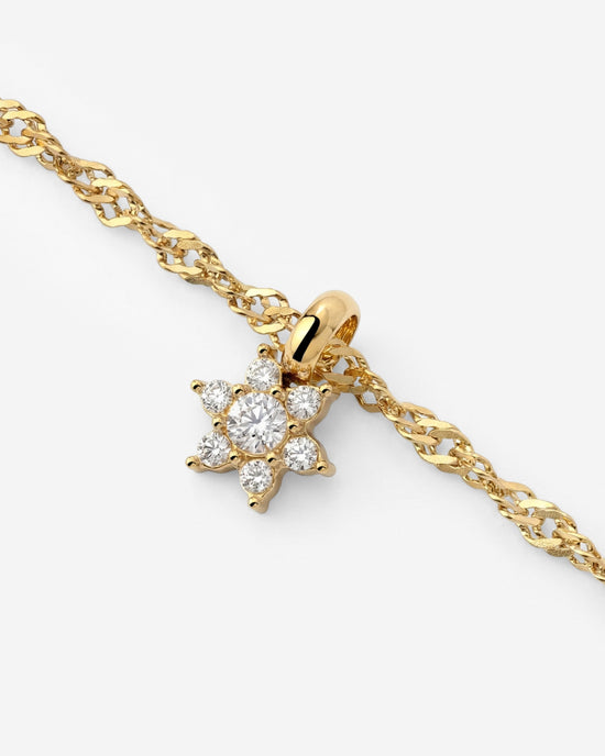Sparkling White Petal Necklace Gold