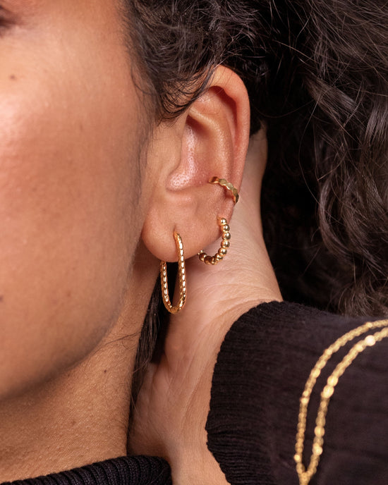 Oval Twisted Hoops Small Gold