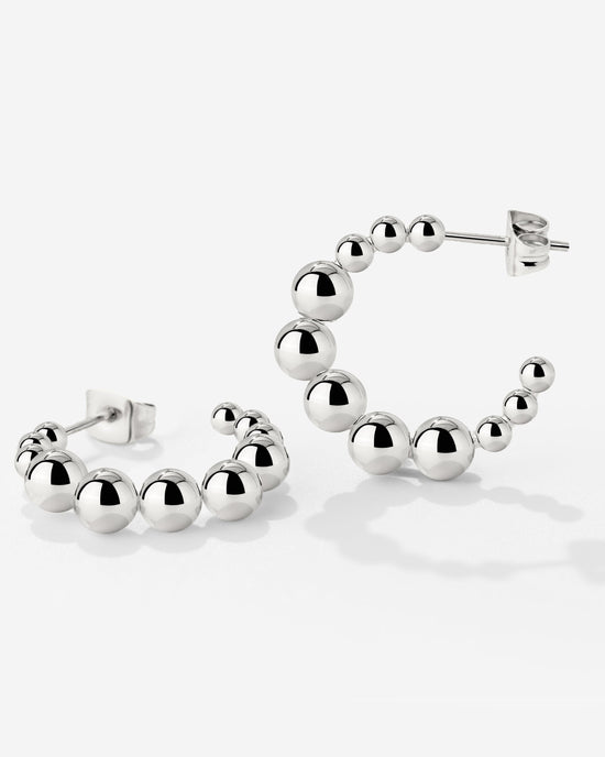 Infinite Beads Hoop Studs Silber