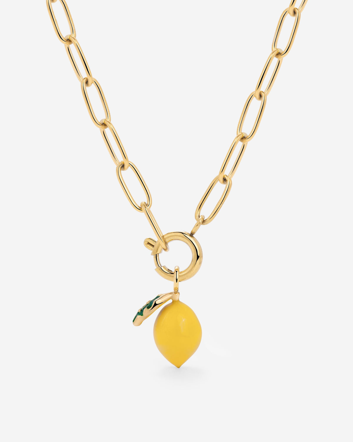 Lemony Oval Links Necklace Set Gold
