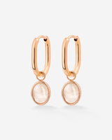 Blush Quartz Oval Hoop Set Baby Roségold