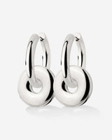 Chunky Sleek Donut Hoop Set Medium Silber