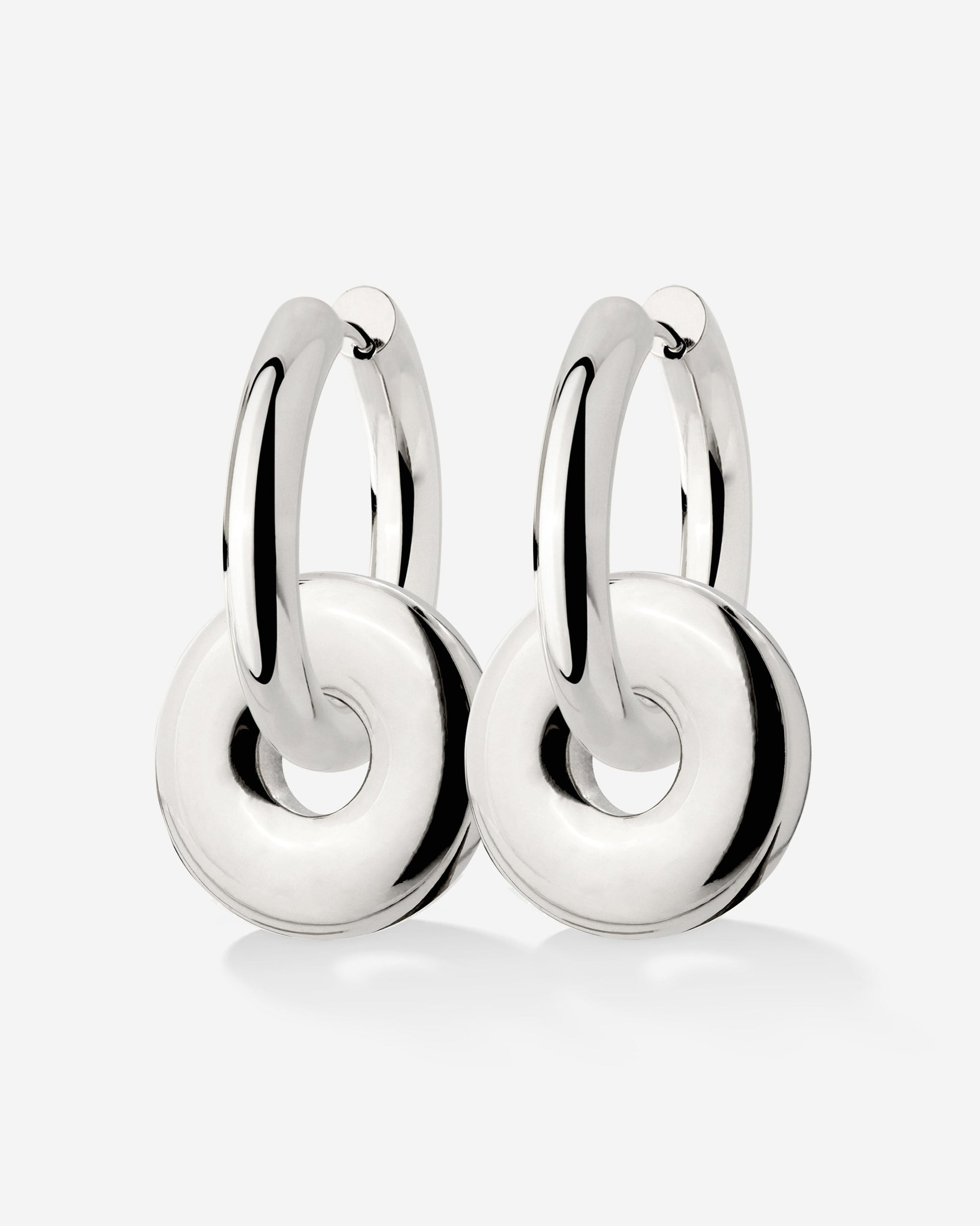 Chunky Sleek Donut Hoop Set Medium Silber