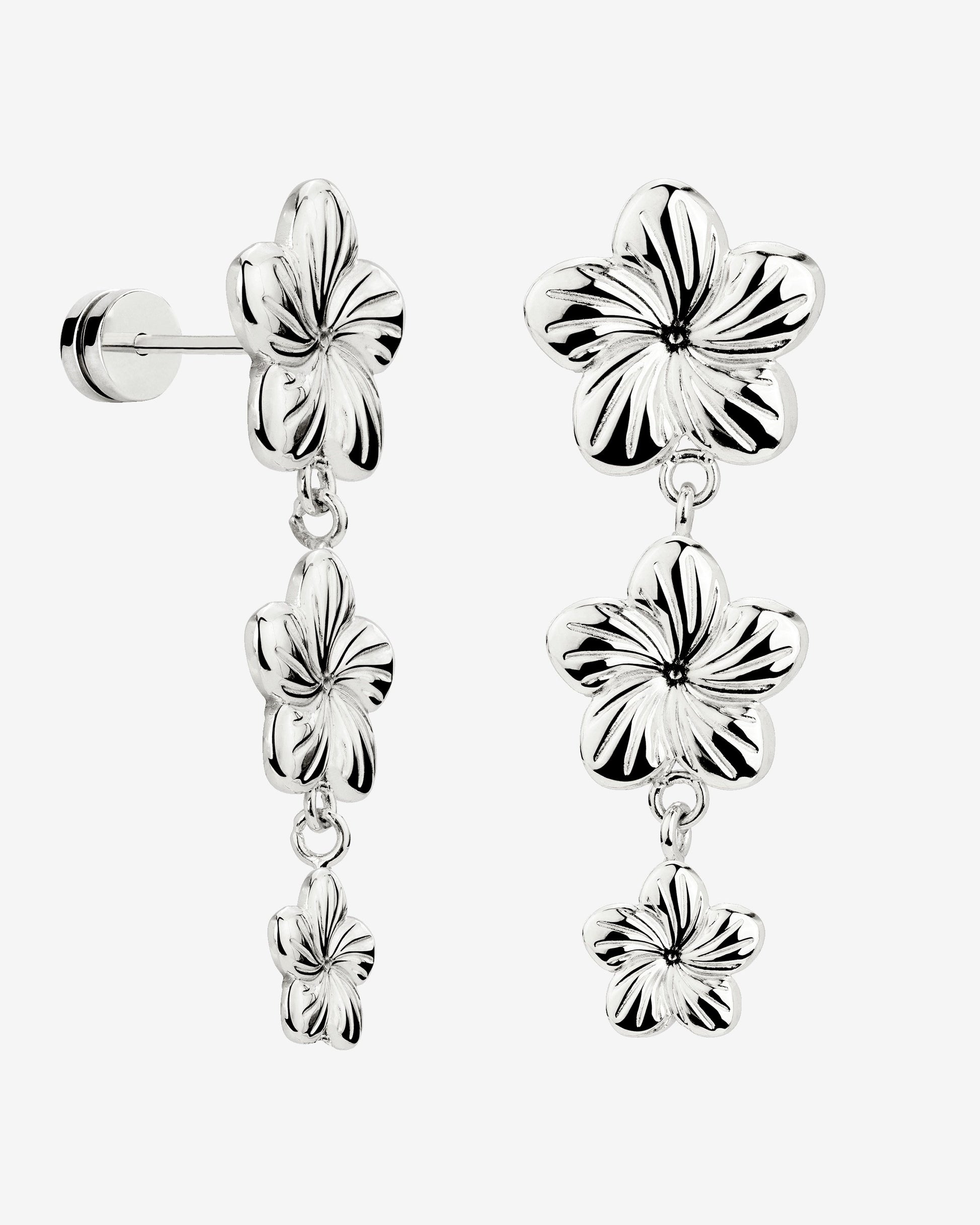 Floral Trinity Earrings Silber