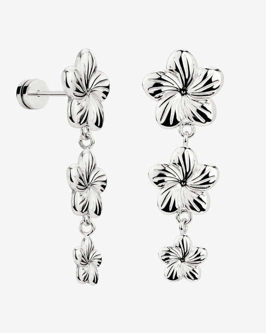 Floral Trinity Earrings Silber
