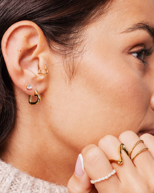 Phat Heart Hoops Small Gold