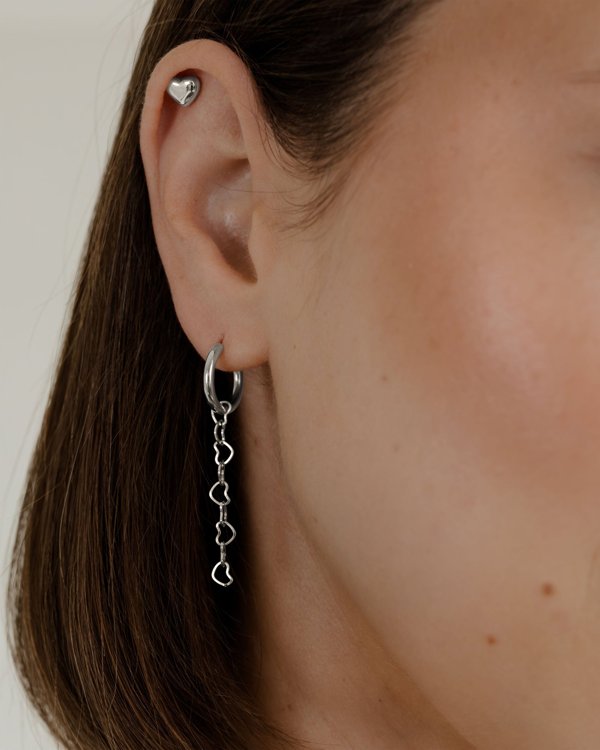 Lovely Heart Piercing Stud Silber