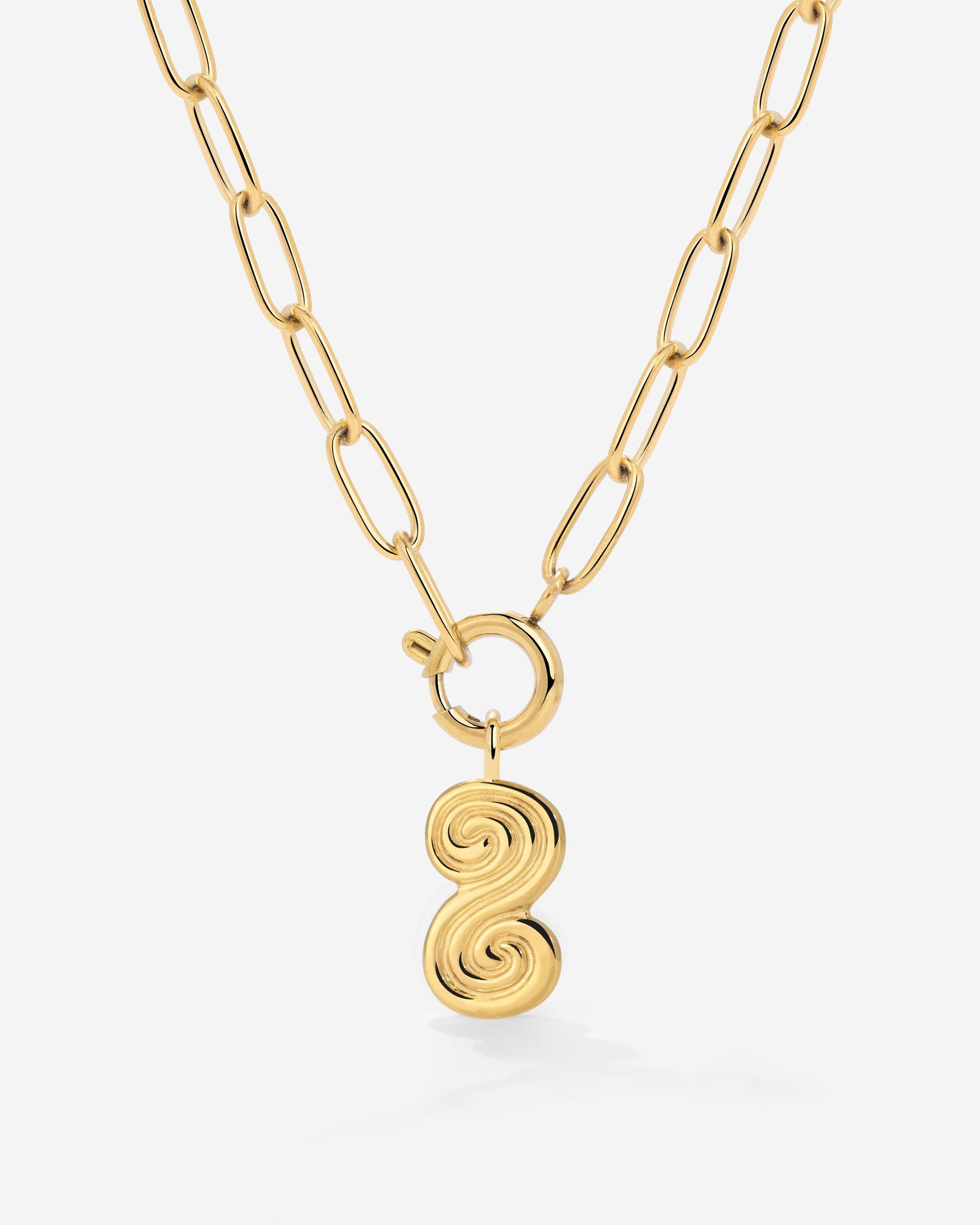 Serpent's Whisper Oval Links Necklace Set Gold