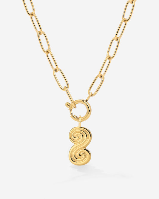 Serpent's Whisper Oval Links Necklace Set Gold