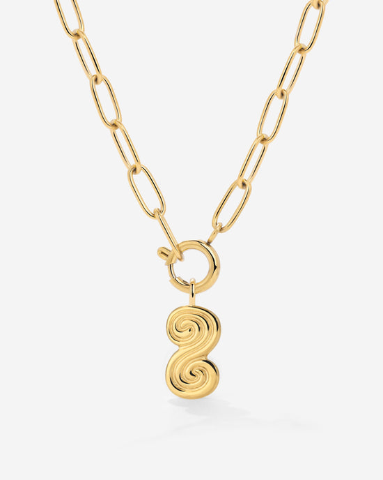 Serpent's Whisper Oval Links Necklace Set Gold