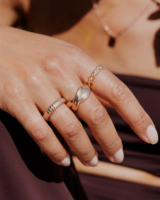 Striped Ring Bold Roségold