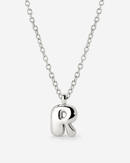 Bubble Letter Necklace Silber