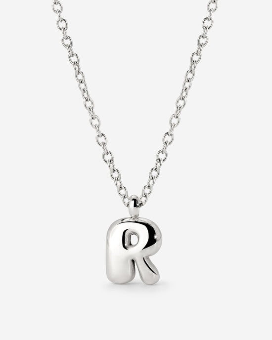 Bubble Letter Necklace Silber