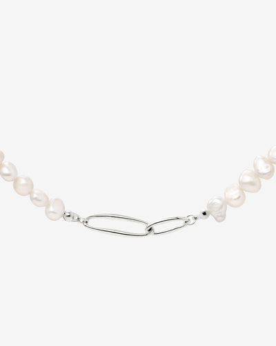Fluidity Pearl Necklace Silber