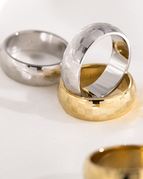 Chequer Ring Silber