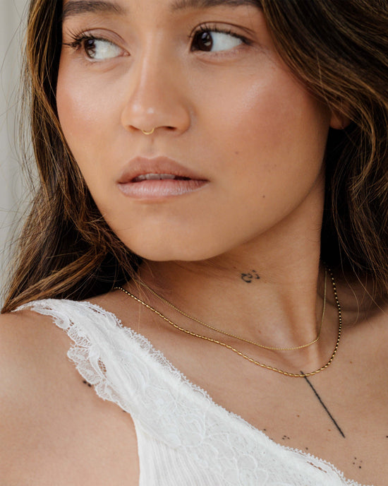 Droplet Double Necklace Gold