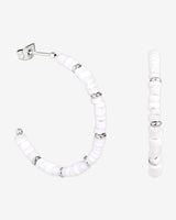 Puka Shell Hoop Studs Silber