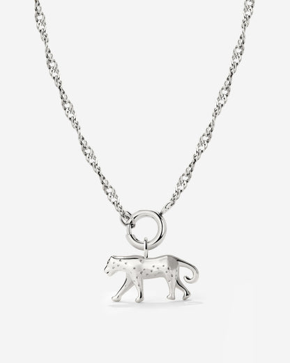 Leopard Singapore Chain Necklace Set Silber
