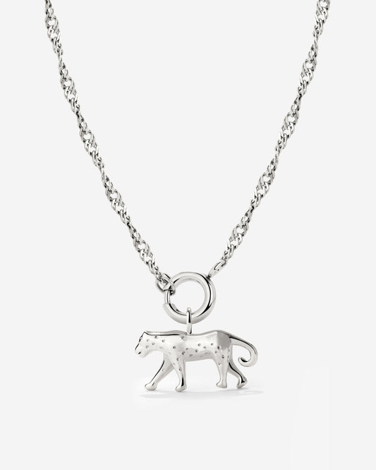 Leopard Singapore Chain Necklace Set Silber