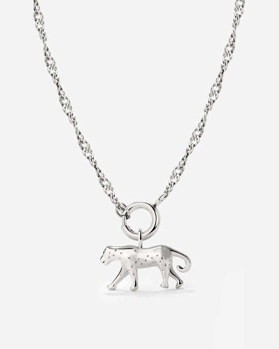 Leopard Singapore Chain Necklace Set Silber