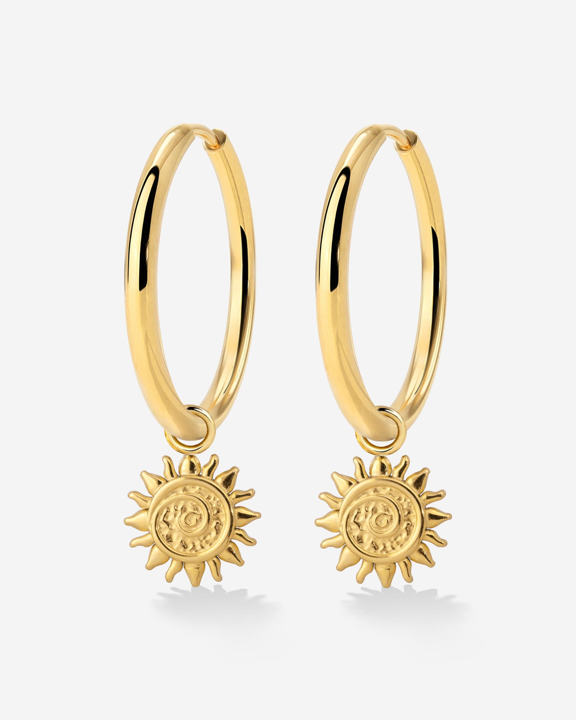 Sunny Swirl Hoop Set Large Gold