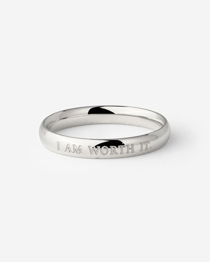 I am worth it Ring Silber