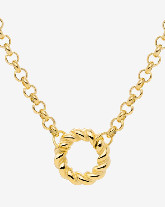 Twisted Donut Necklace Gold