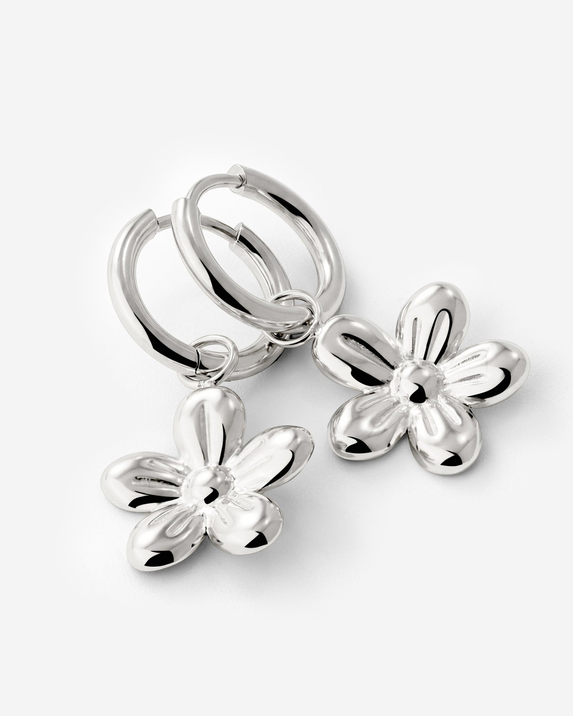 Blossom Hoop Set Small Silber