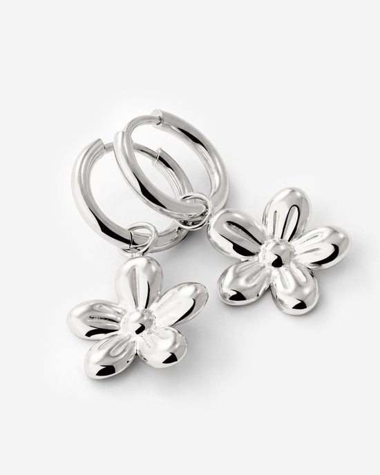 Blossom Hoop Set Small Silber