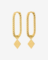 Rombo Oval Twisted Hoops Small Gold