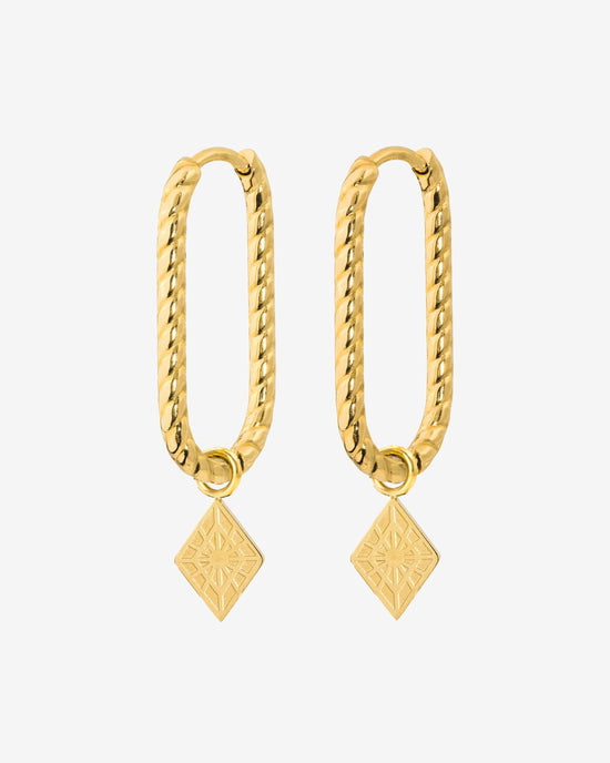 Rombo Oval Twisted Hoops Small Gold