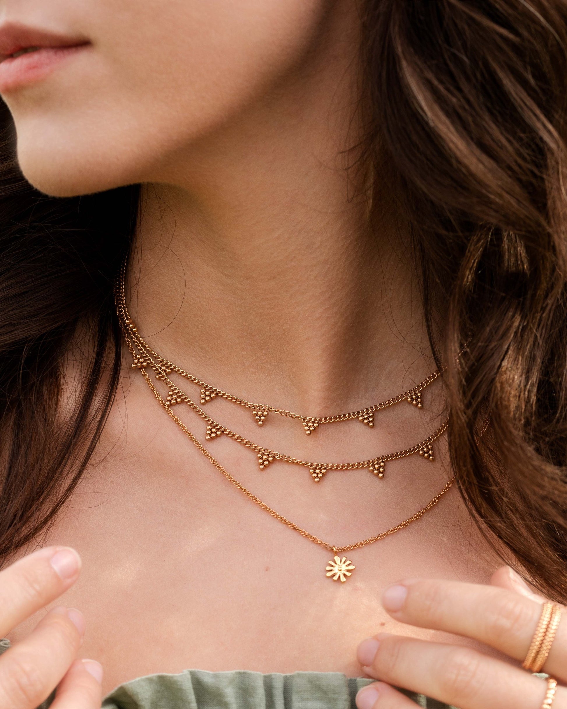 Tiny Beads Necklace Roségold