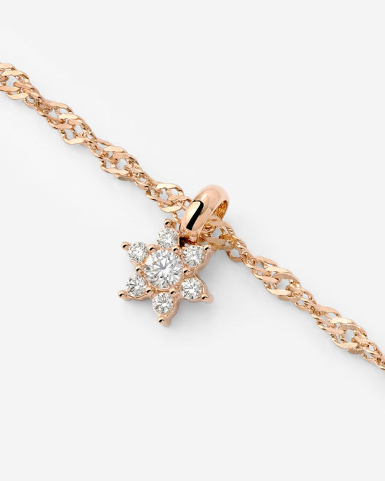 Sparkling White Petal Necklace Roségold