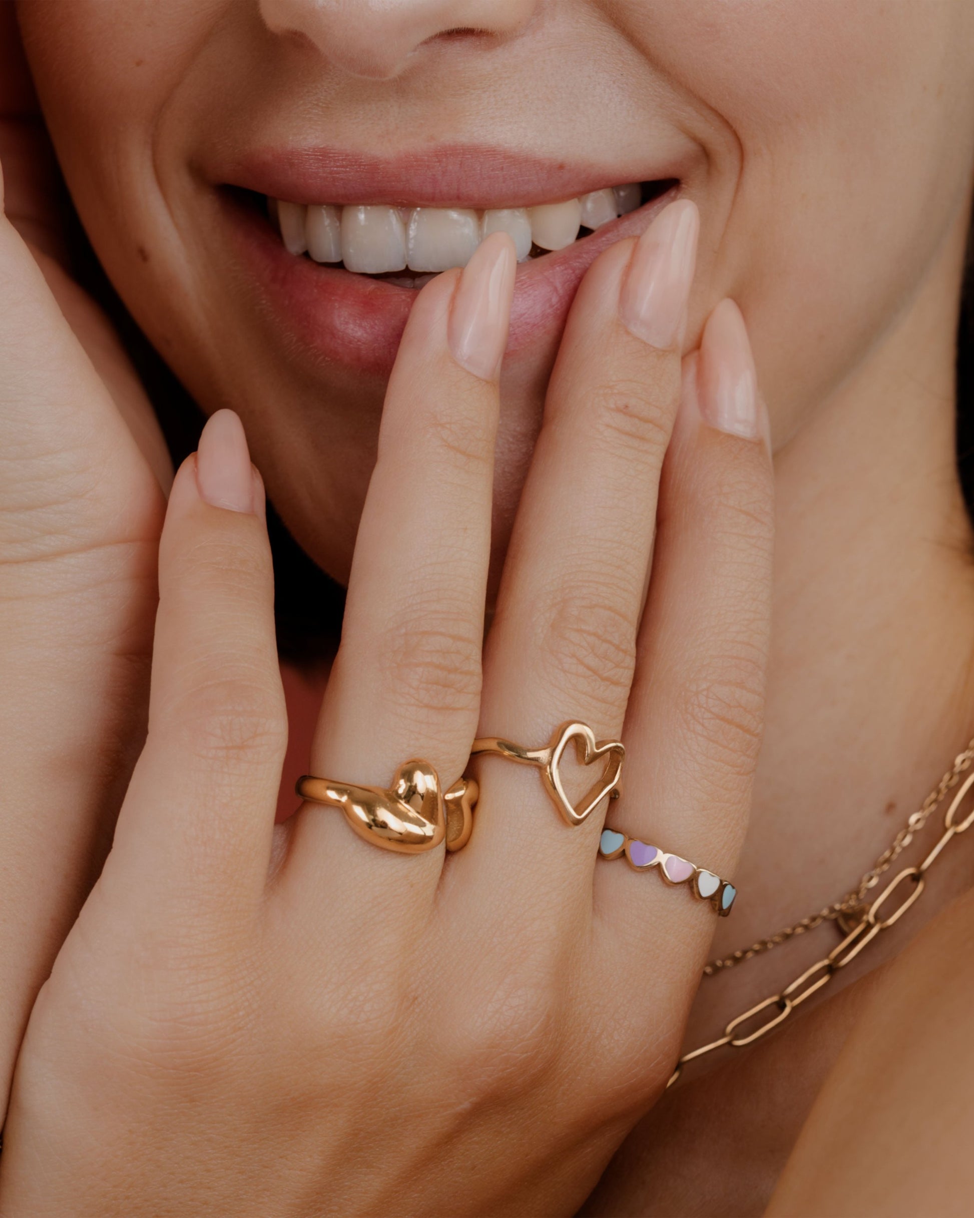 Pastel Hearts Ring Roségold