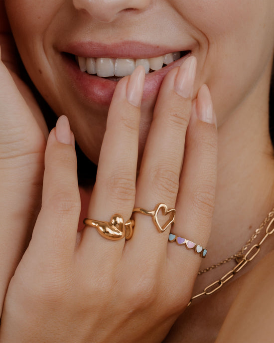 Pastel Hearts Ring Roségold