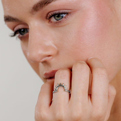 Sun Ray Ring Silber