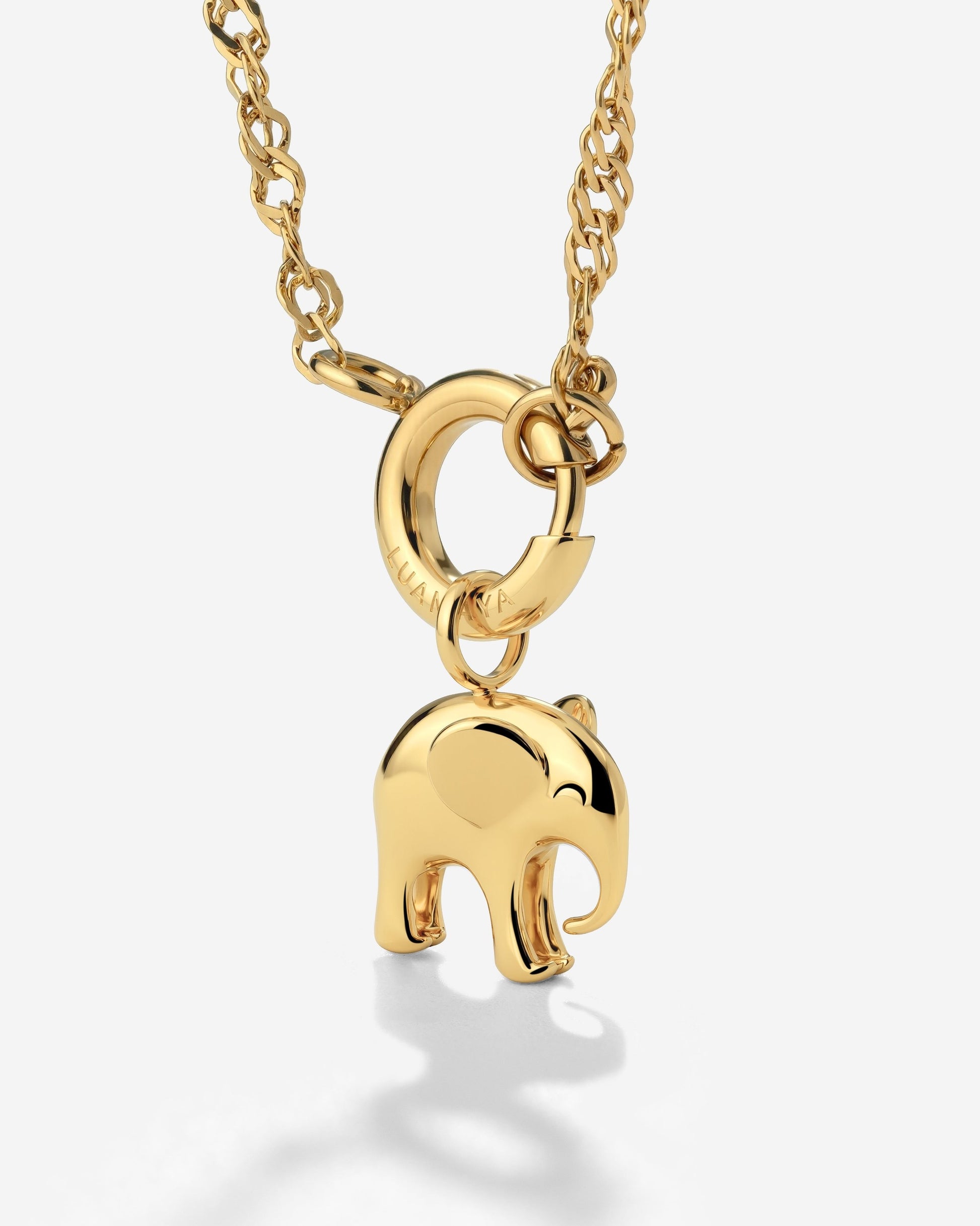 Elephant Singapore Chain Necklace Set Gold