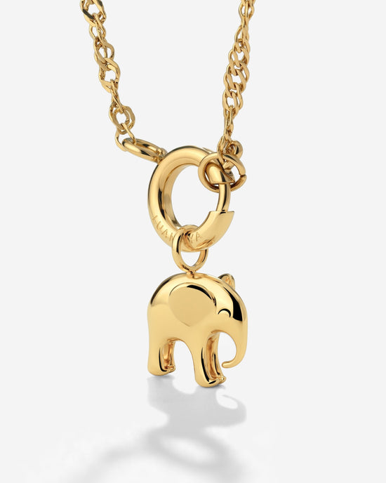Elephant Singapore Chain Necklace Set Gold