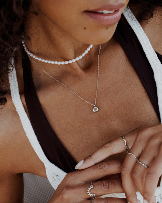 Bubble Letter Necklace Silber