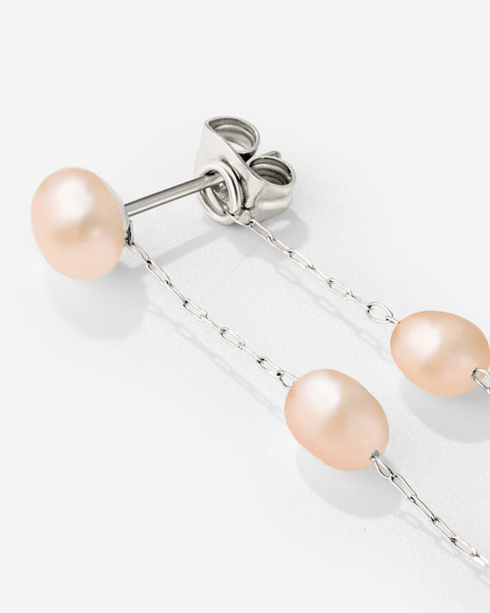 Blush Pearl Fall Earrings Silber