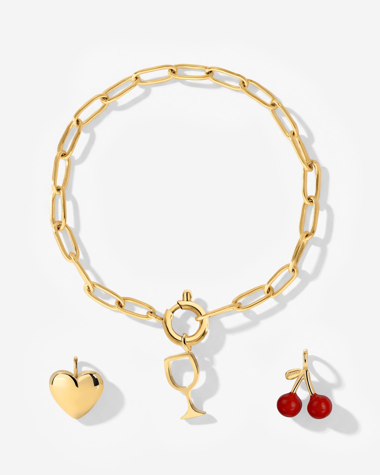 Oval Links Charm Bracelet Set
