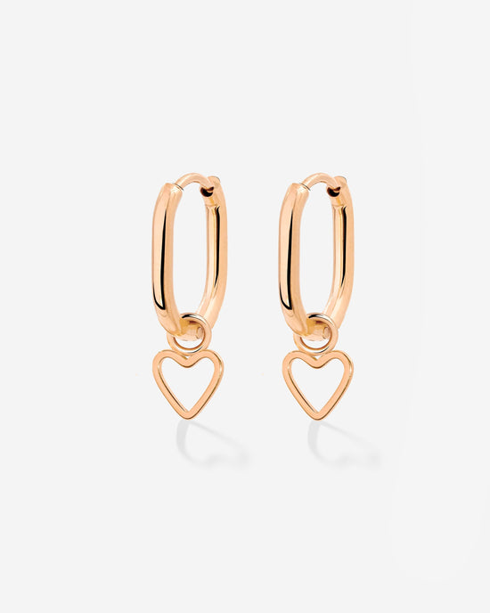 Light Heart Oval Hoopies Roségold