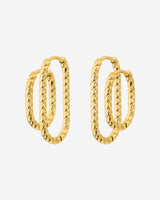 Oval Twisted Hoop Bundle Gold