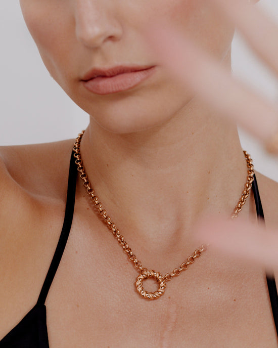 Twisted Donut Necklace Roségold