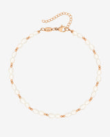 Summertime Pearl Anklet Rose Gold