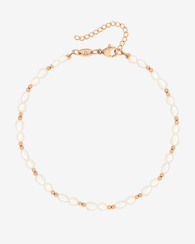 Summertime Pearl Anklet Rose Gold