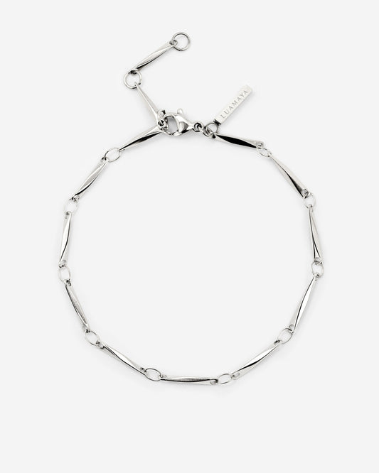 Curved Links Bracelet Silber